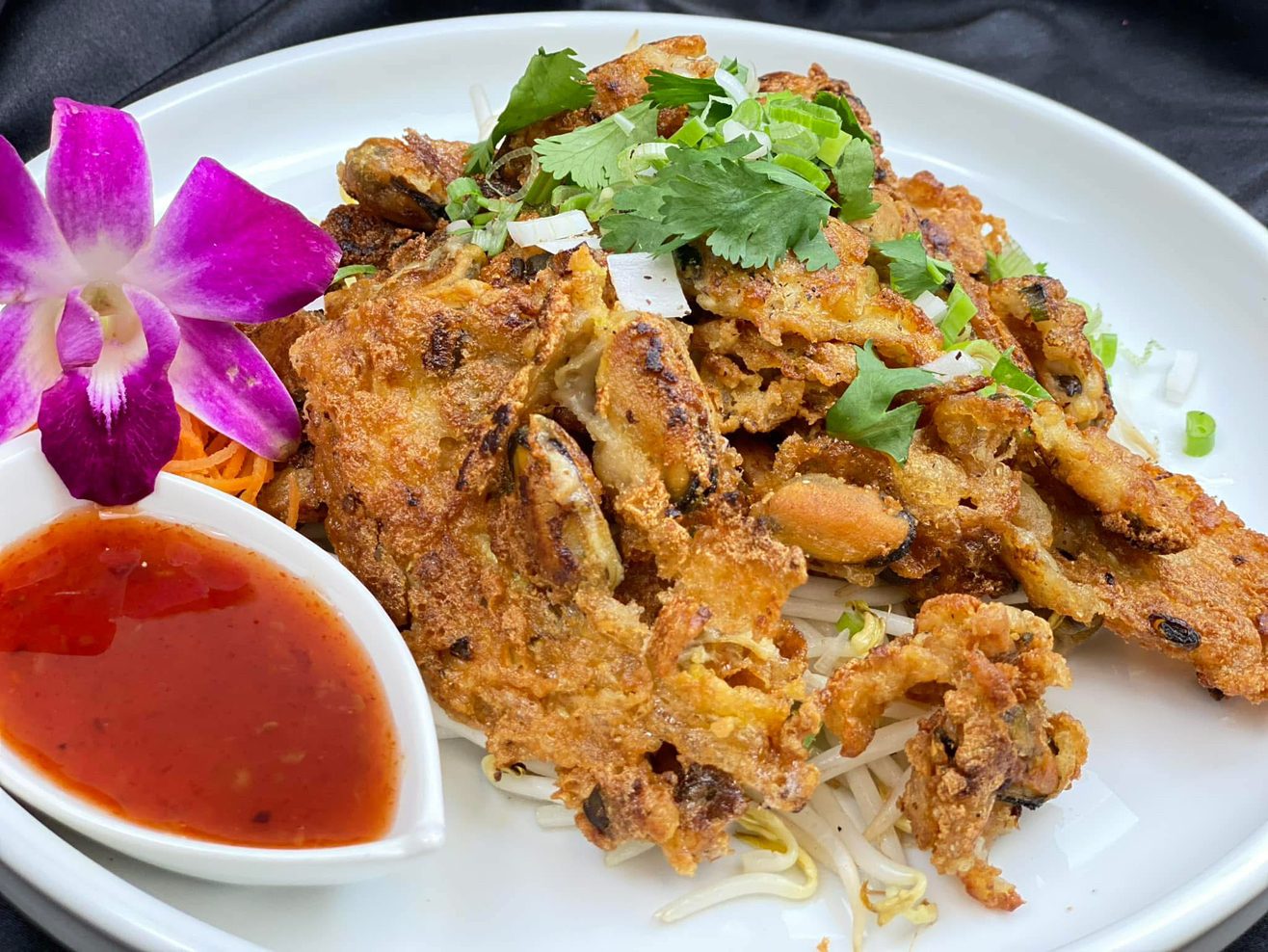 Mussel Pancakes Thai Style.