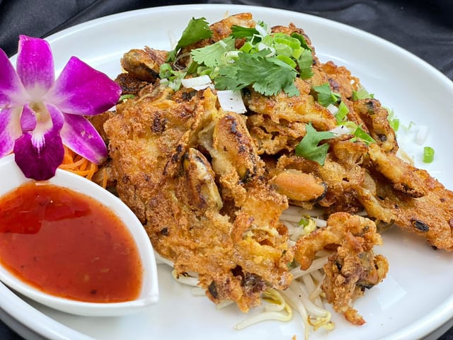 Mussel Pancakes Thai Style.