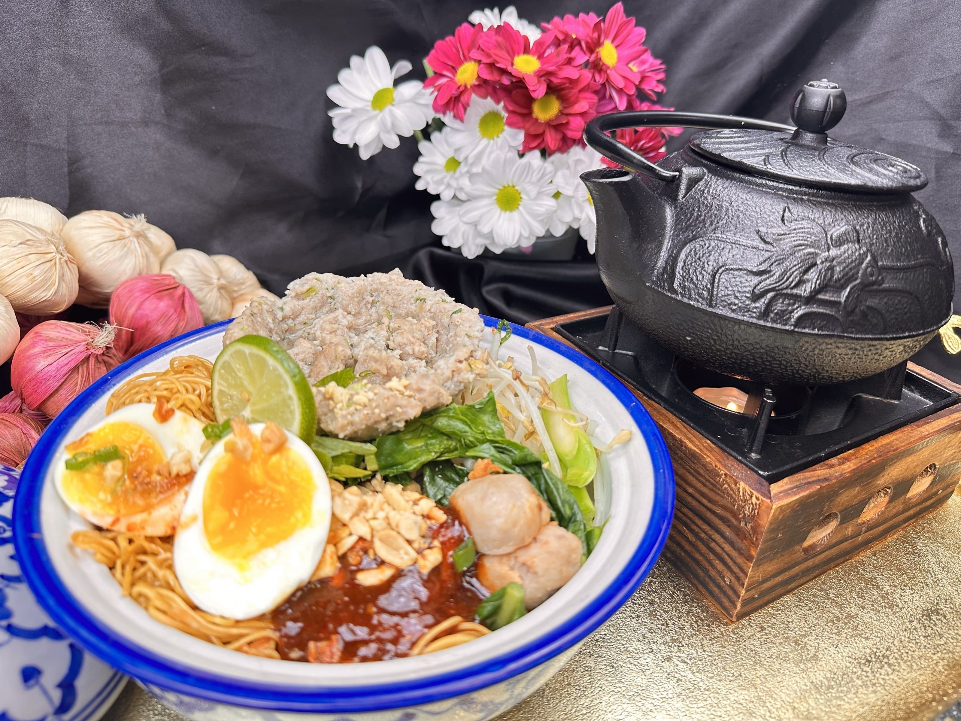 Tom Yum With Eggs Noodles.