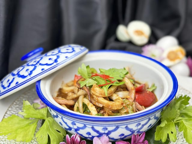 Squid With Salted Egg Yolk Sauce.