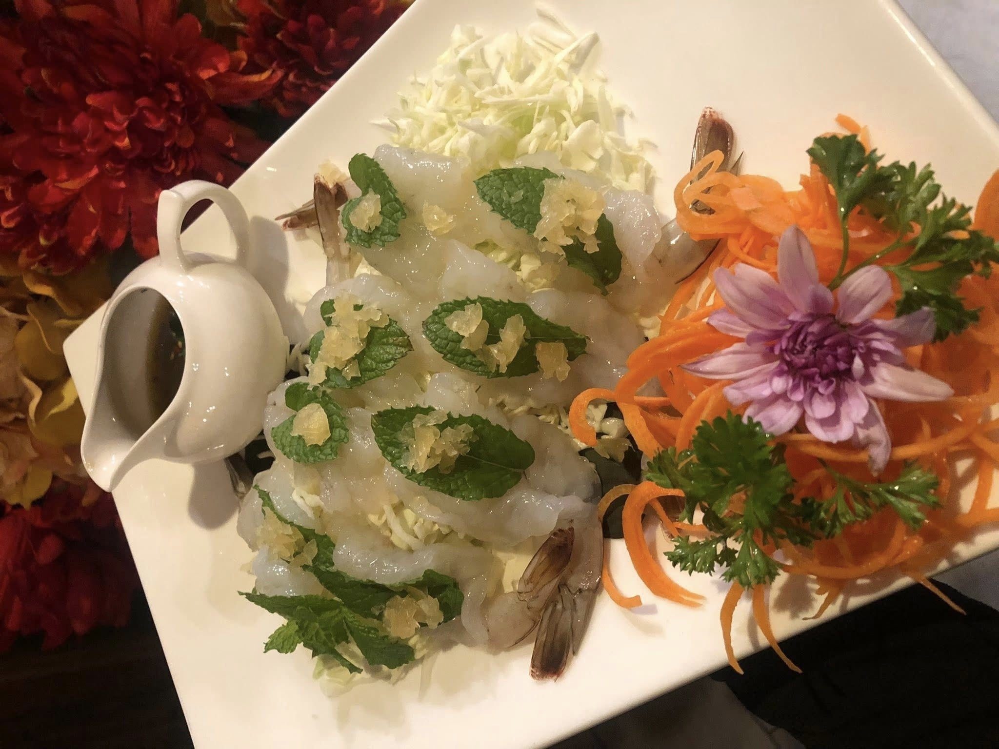 Raw Shrimp Salad.